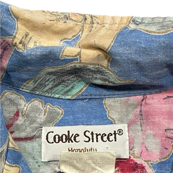 Cooke Street Hawaii Vtg Hawaiian Floral Print Shirt Med 100% Cotton - Picture 6 of 6